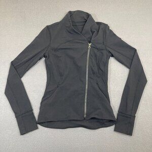 Lululemon Precision Jacket Women's Size 4 Black Asymmetrical Zipper Pockets